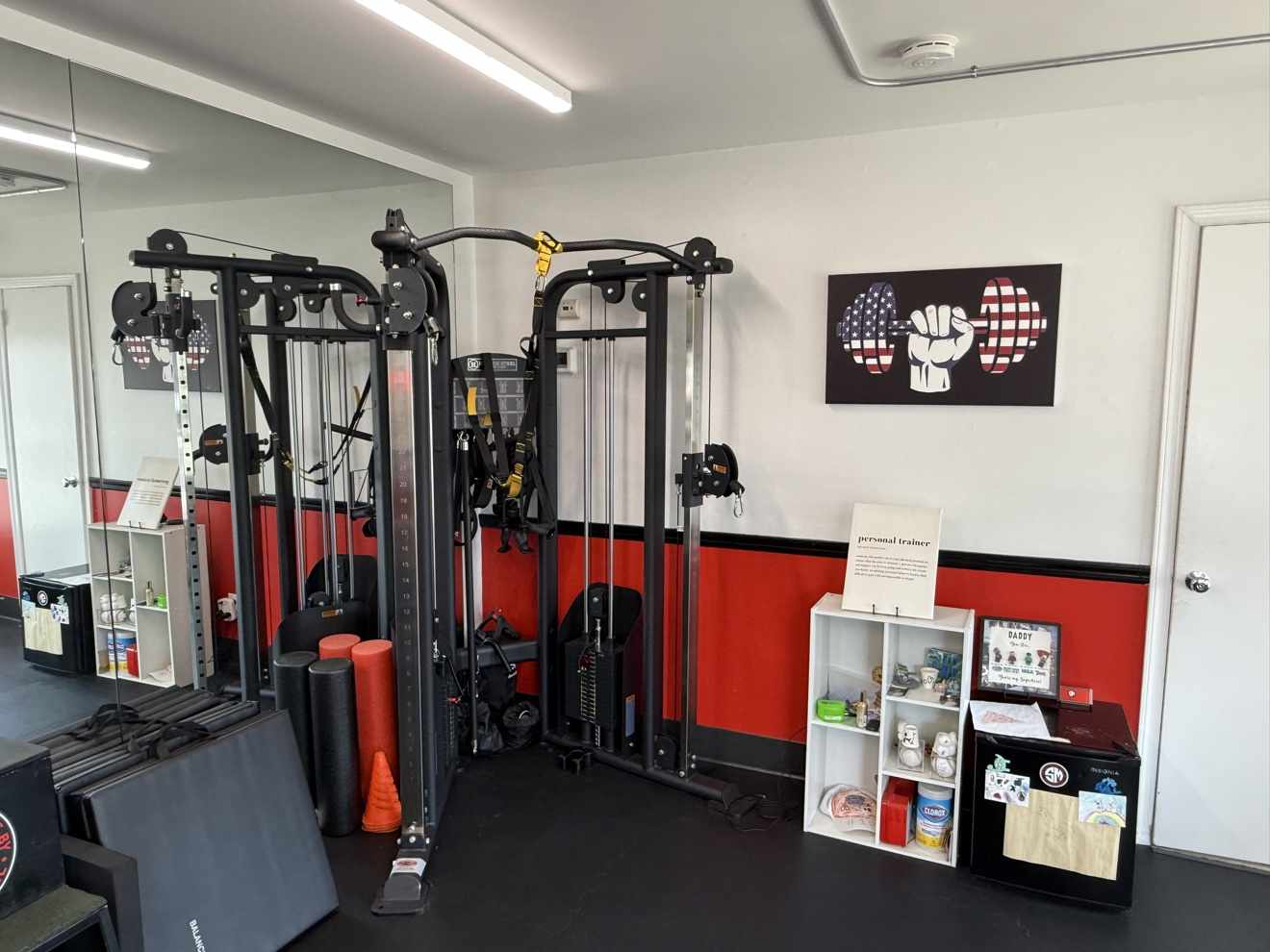 Cable machine and training area inside Transformations by Sean Michael — private 1-on-1 training studio in Midland Park, NJ